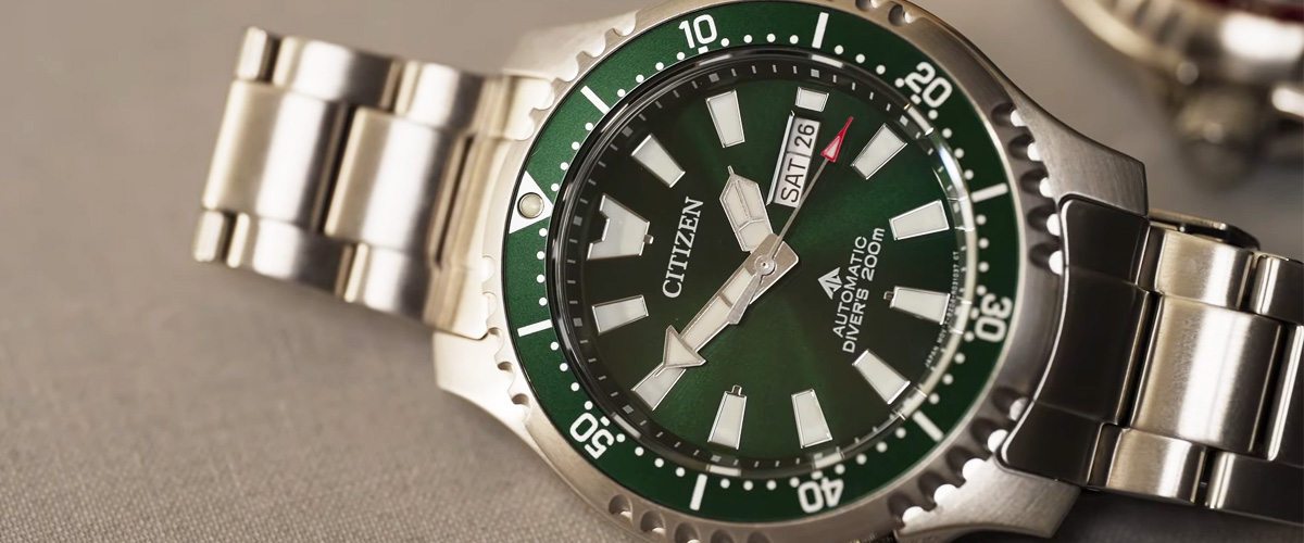 green citizen promaster fugu wristwatch 