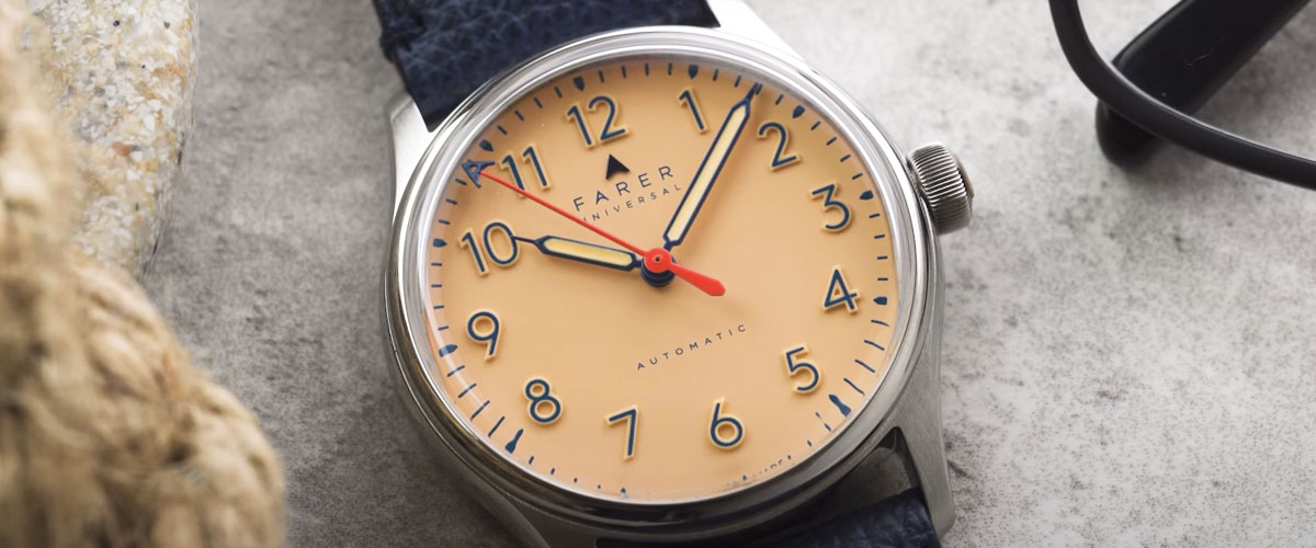 farer resolute sorbet design orange dial